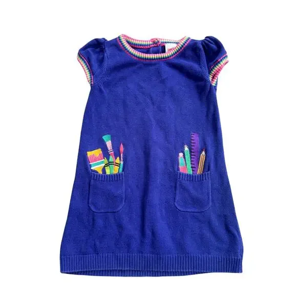 Gymboree Girls Art Supplies Future Artist Sweater Dress Size 3T - Picture 2 of 9